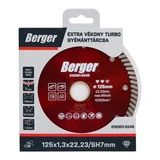 BERGER extra vékony turbo gyémánttárcsa 125x1,3x22,23/SH7mm