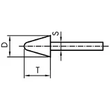 WEILER Csapos csiszolókő, kúpos-gömbölyű rózsaszín 16x16xS6 4A60P4V F52D