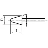 WEILER Csapos csiszolókő, kúpos-gömbölyű rózsaszín 20x40xS6 4A60P4V F52D