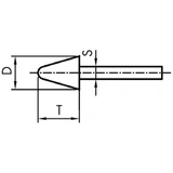 WEILER Csapos csiszolókő, kúpos-gömbölyű rózsaszín 20x40xS6 4A60P4V F52D