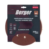 BERGER tépőzáras csiszolólap 16 lyukas  d225/P60 5db