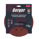 BERGER tépőzáras csiszolólap 16 lyukas d225/P80 5db
