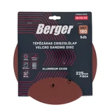 BERGER tépőzáras csiszolólap 16 lyukas d225/P180 5db