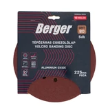 BERGER tépőzáras csiszolólap 10 lyukas d225/P80 5db