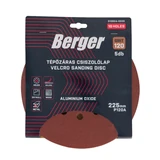 BERGER tépőzáras csiszolólap 10 lyukas d225/P120 5db