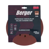 BERGER tépőzáras csiszolólap 10 lyukas d225/P240 5db