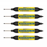 BLEISPITZ Duo kétvégű mélyfurat jelölőfilc 2x25/1,5-3,0mm fekete 5db No.1751