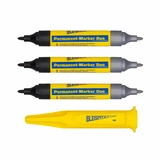 BLEISPITZ Duo kétvégű jelölőfilc 1,5-3,0mm fekete-ezüst készlet 3db filc + 1db övtok No.1799