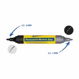 BLEISPITZ Duo kétvégű jelölőfilc 1,5-3,0mm fekete-ezüst készlet 3db filc + 1db övtok No.1799