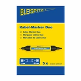 BLEISPITZ Duo kétvégű kábeljelölő 0,3/1,5-3,0mm fekete 5db No.1928