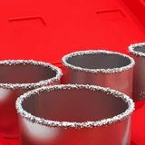 BERGER keményfém szemcsés csempelyukfúró készlet 8r. HM 33-83mm kofferben