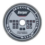 BERGER körfűrésztárcsa keményfém trapéz fogazattal HM 210x2,6x30mm Z100/FZ/TZ
