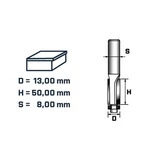 BERGER színelőmaró vezetőcsapággyal HM D13xH50xS8 mm