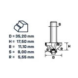 BERGER multiprofilmaró vezetőcsapággyal HM D35,2xH17,5/B11,1/R5,55xS8 mm