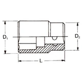 HANS 1/4" dugókulcsfej 7mm CrV 2400M07