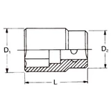 HANS 1/4" dugókulcsfej 11mm CrV 2400M11