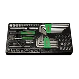 HANS 1/4" dugókulcs + hajlított csavarkulcs készlet 62r. TT-22G fiókmodul