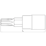 HANS 1/4" TORX bit-dugókulcsfej TX15 2024T15
