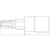 HANS 1/4" furatos TORX bit-dugókulcsfej TH8 2025TH08