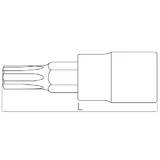 HANS 1/4" furatos TORX bit-dugókulcsfej TH8 2025TH08