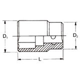 HANS 1/4" dugókulcsfej 3,5mm CrV 2400M035