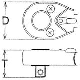 HANS 3/8" racsnis hajtókar 24T CrV 3120N