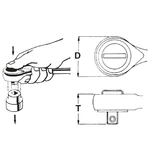 HANS 3/8" racsnis hajtókar 41T Quick CrV 3130NQ
