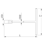 HANS 3/8" T hajtószár, kardáncsuklós 500mm CrV 10386-20