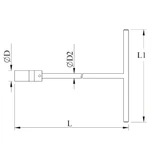 HANS 3/8" T hajtószár, kardáncsuklós 500mm CrV 10386-20