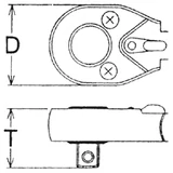 HANS 1/2" racsnis hajtókar 24T CrV 4120N