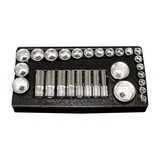 HANS 1/2" dugókulcsfej készlet 29r. 10-46mm CrV TT-2 fiókmodul