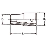 HANS 1/2" dugókulcsfej 12 szögű colos 5/16" CrV 4402A08