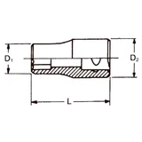 HANS 1/2" E-STAR dugókulcsfej E18 CrV 4410E18