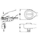 HANS 1/2" racsnis hajtókar 45T Quick CrV 4130NQ