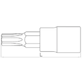 HANS 1/2" furatos TORX bit-dugókulcsfej TH20 4025TH20