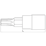 HANS 1/2" furatos TORX bit-dugókulcsfej TH70 4025TH70
