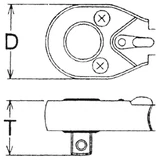 HANS 3/4" racsnis hajtókar 24T CrV 6100N