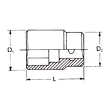 HANS 3/4" dugókulcsfej 12 szögű 65mm CrV 6402M65