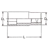 HANS 3/4" hosszú dugókulcsfej 24x90mm CrV 6300M24