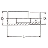 HANS 3/4" hosszú dugókulcsfej 24x90mm CrV 6300M24