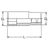 HANS 3/4" hosszú dugókulcsfej 36x90mm CrV 6300M36