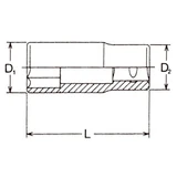 HANS 3/4" hosszú dugókulcsfej 36x90mm CrV 6300M36