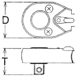 HANS 1" racsnis hajtókar 24T CrV 8100N