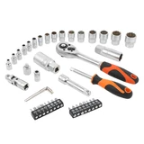 KENDO 1/4"+3/8" dugókulcskészlet 45r. 4-19mm No.90591