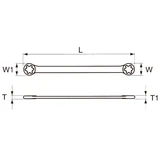 HANS extra hosszú csillagkulcs 16x18mm CrV 11051L1618