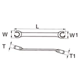 HANS fékcsőkulcs 22-24mm CrV 1105M22-24 12 szögű