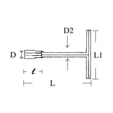 HANS T-kulcs 13mm CrV 1400M13