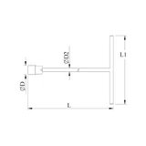 HANS T-kulcs, csuklós 19x350mm CrV 1420M19