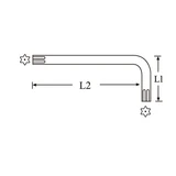 HANS furatos TORX kulcs hosszú TH45 1753TH45
