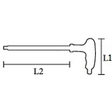 HANS T-nyelű gömbvégű imbuszkulcs SW2x72/100 CrV 1775M02